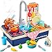 Nukdey Évier de Cuisine de Robinet Réel | Cuisinière | Casserole | Poêle | Alimentation : Jouet de Cuisine Accessoires de Vaisselle de Couleur Vive pour Enfant : Garçons & Filles