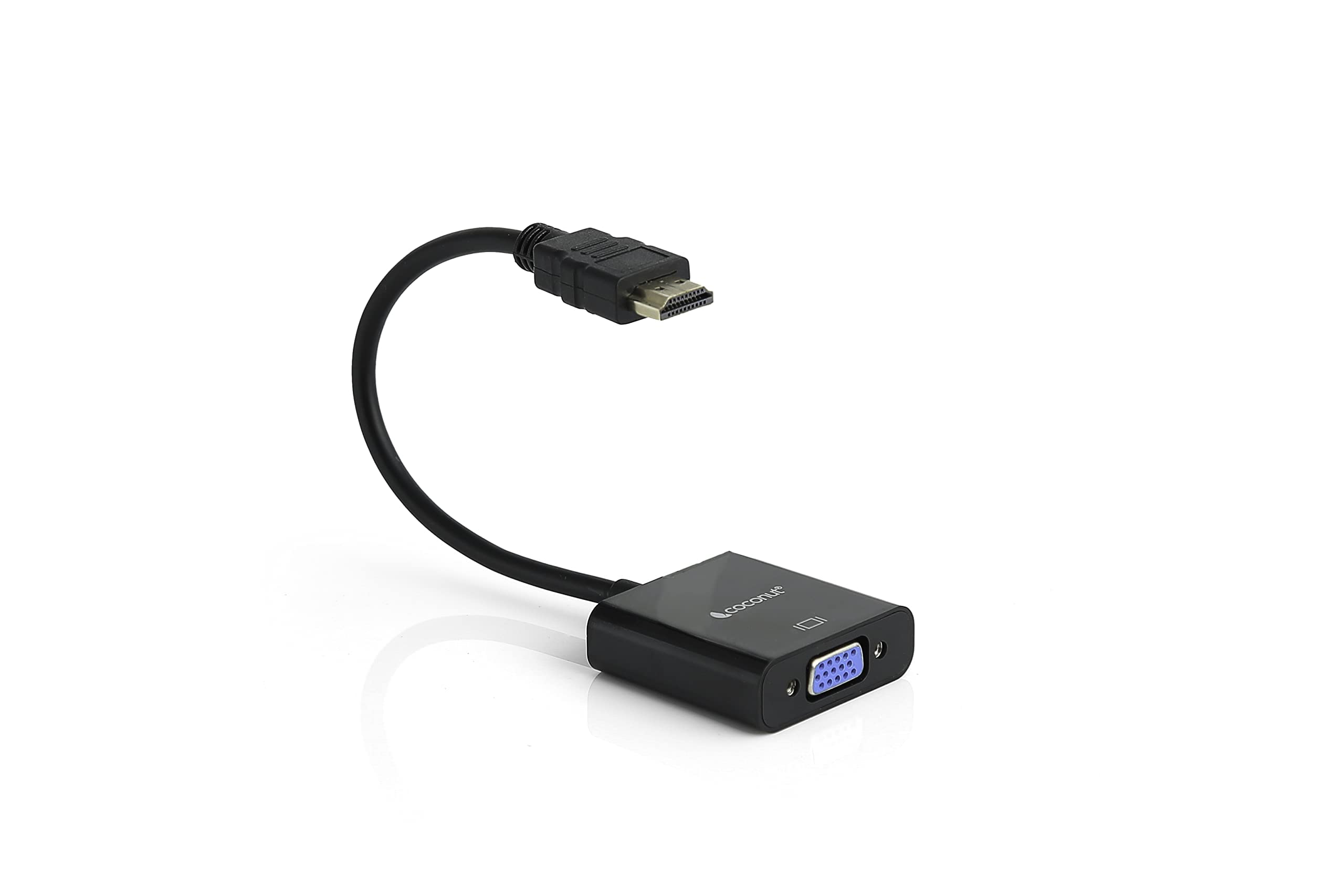 coconut HDMI to VGA Adapter High Speed 4K HD Video Converter Gold Plated HDMI to VGA (Male to Female) for Computer, Laptop, Xbox, HDTV - Black-image-48