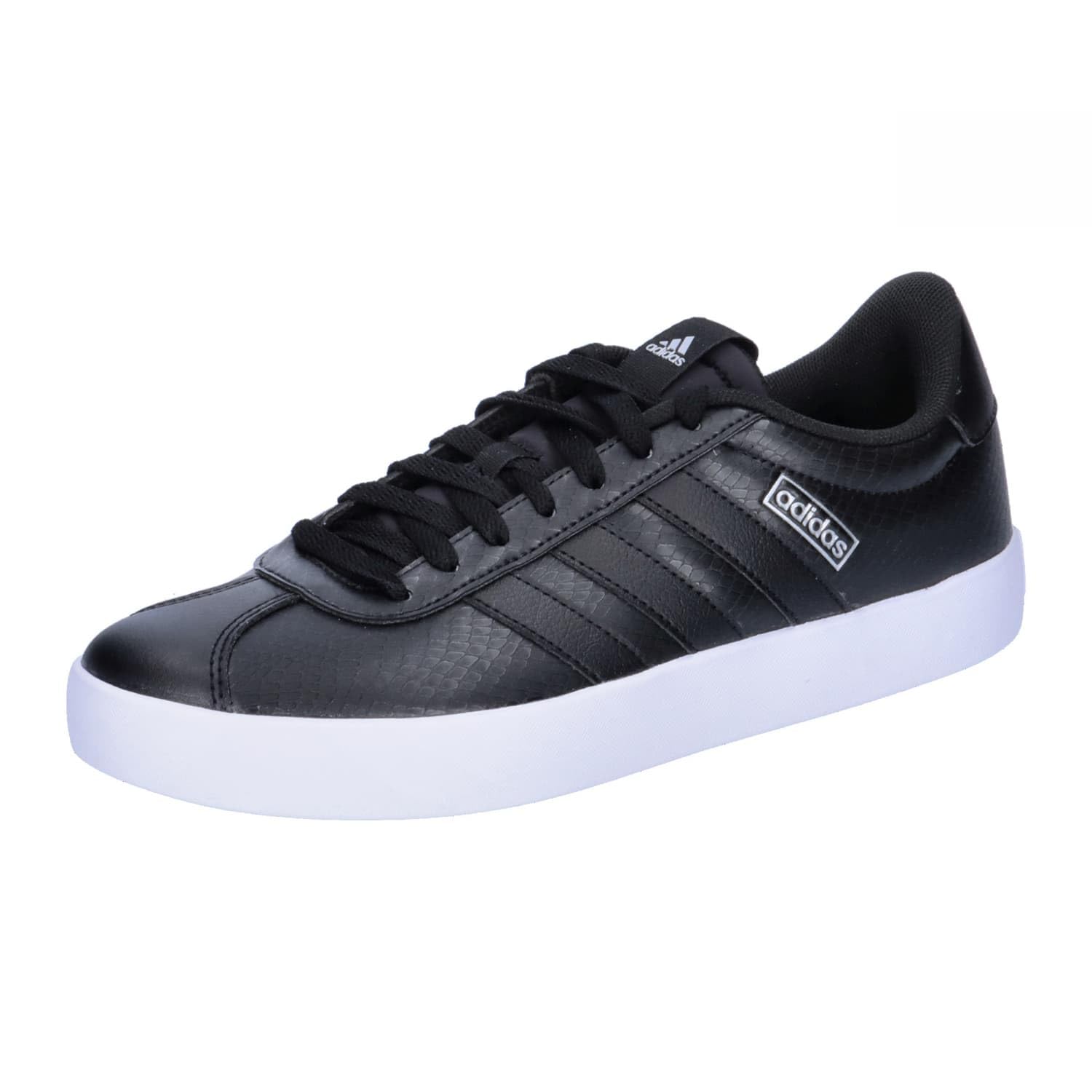 adidas Women's VL Court 3.0 Shoes, CORE Black/CORE Black/Silver MET, 3.5 UK