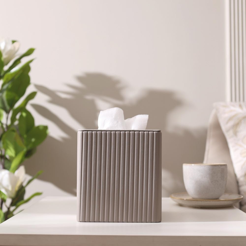 Stylish PU Leather Tissue Box Holder - Dark Grey -3