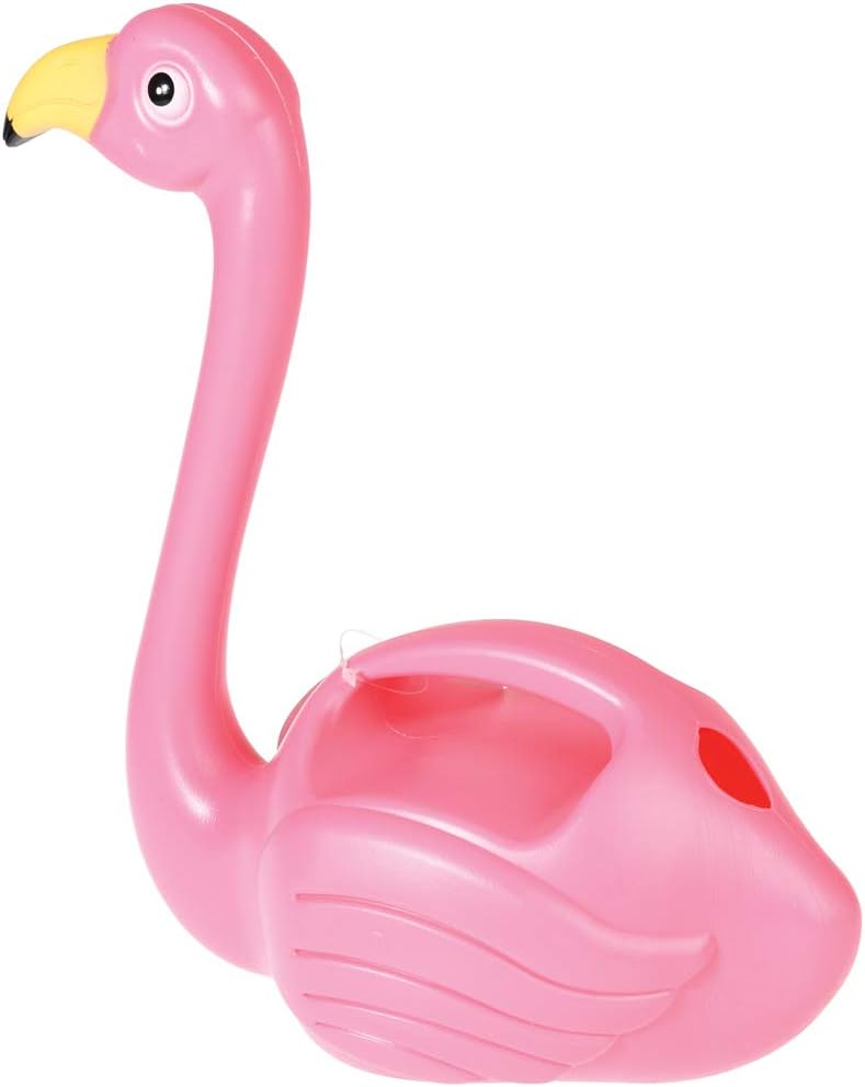 DecoDuke Flamingo Watering Can Decorative Elegant Pot for Indoor Outdoor House Plants Easy Pour Small Size Plastic 1.5L