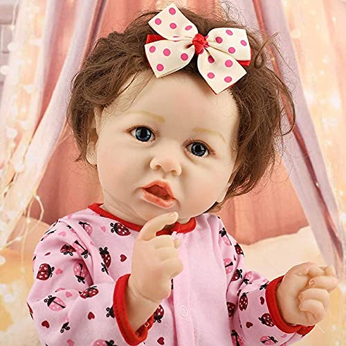 MWKL Nette Reborn Baby Reborn Puppe 58cm Simulation Puppe Vollsilikon Körper Wiedergeburt Puppe 22 Zoll Lebensechte… – Bild 5