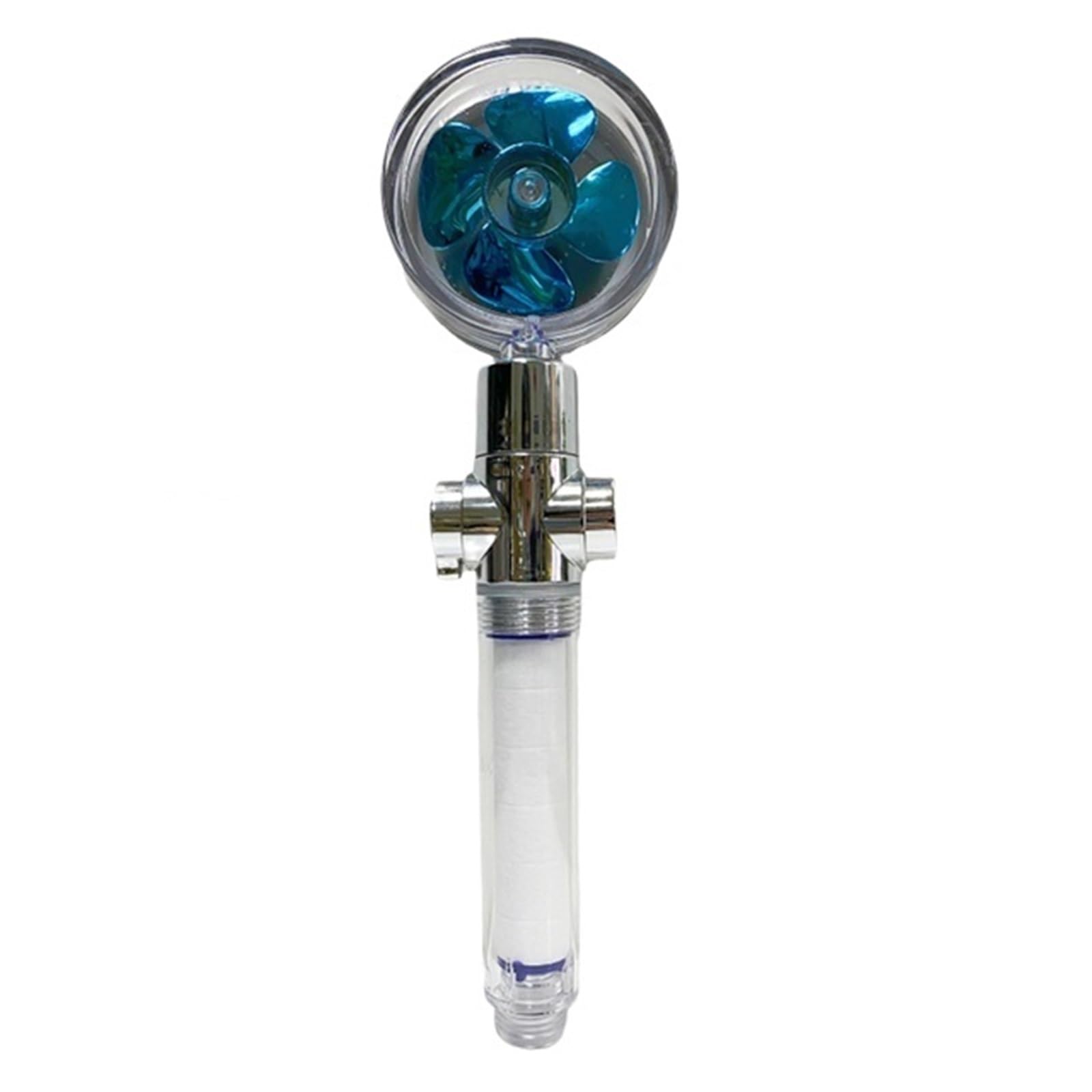 Shower Head Shower Head High-Pressure Handheld Turbo Fan Showerhead with 5 Filters Water Saving Spray Rainfall Shower Bathroom Accessories(Upgrade Blue)