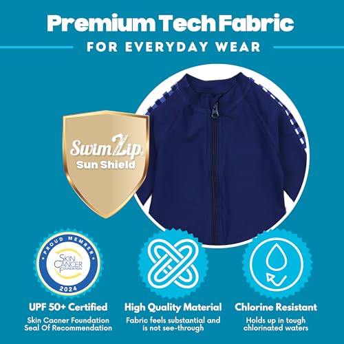 Image of SwimZip Boys' Long Sleeve Rash Guard & Swim Shorts Set - UPF 50+ Sun Protection
