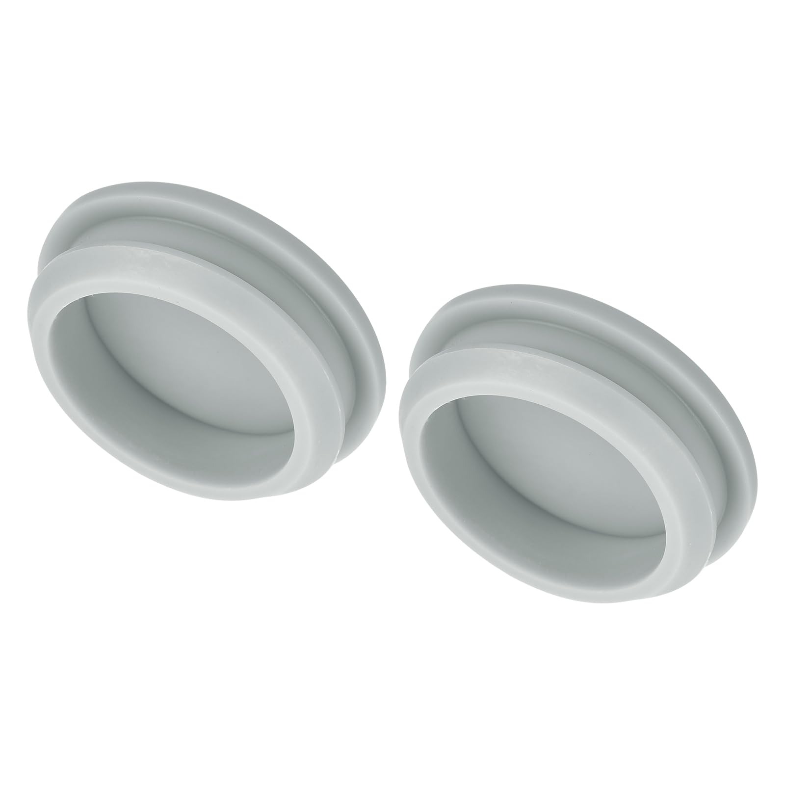 MECCANIXITY 2pcs Silicone Snap in Locking Hole Plugs,36.6mm/1.4 Inch Mounting Diameter Narrow Groove Width 5mm Panel Seal Cover Round for Kitchen Bulkheads Waterproof Sealing Plugs Grey