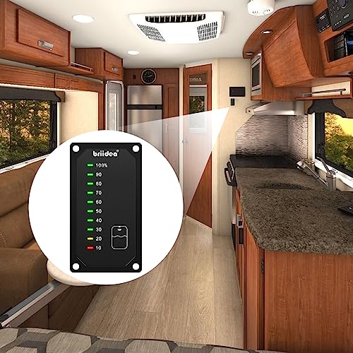 Image of briidea RV Tank Sensor Monitor Panel, RV Water Tank Level Monitor with LED Indicator, Allow You to Replenish The Water Tank in Time, Powered by 7-32V DC, Ideal for RV Motorhome Caravan