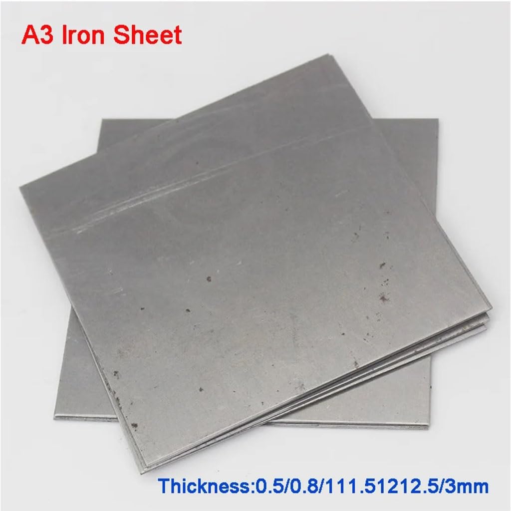 2 Stück A3-Eisenblech, Dicke 0,5 Mm, 0,6, 0,8, 1, 1,2 Mm, 1,5, 2, 3 Mm Eisenplatte for CNC-Rahmenmodellform, DIY-Konstruktion, Eisenpolster(100mm*200mm*2mm)