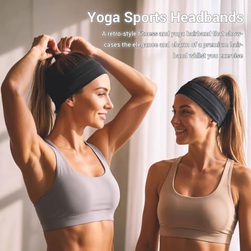 Image of DRESHOW Sport Headbands for Women Non-Slip Sweat Wicking Headband Cooling Sweatband for Outdoor Sports Unisex Workout Hair Bands for Running Fitness Yoga Cycling