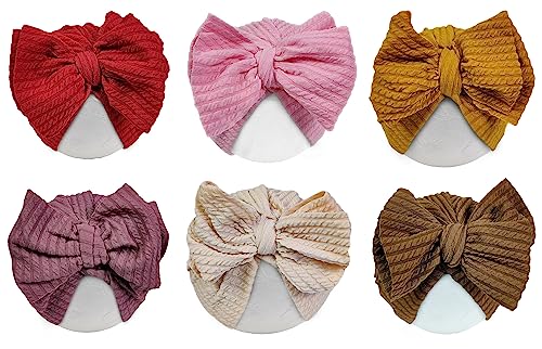 ANNACREATIONS Premium Designer Soft Bow Head Wrap Stretchable Headband Super Elastic Band Hair Accessories for Baby Girls (Pack of 5) - Image 6