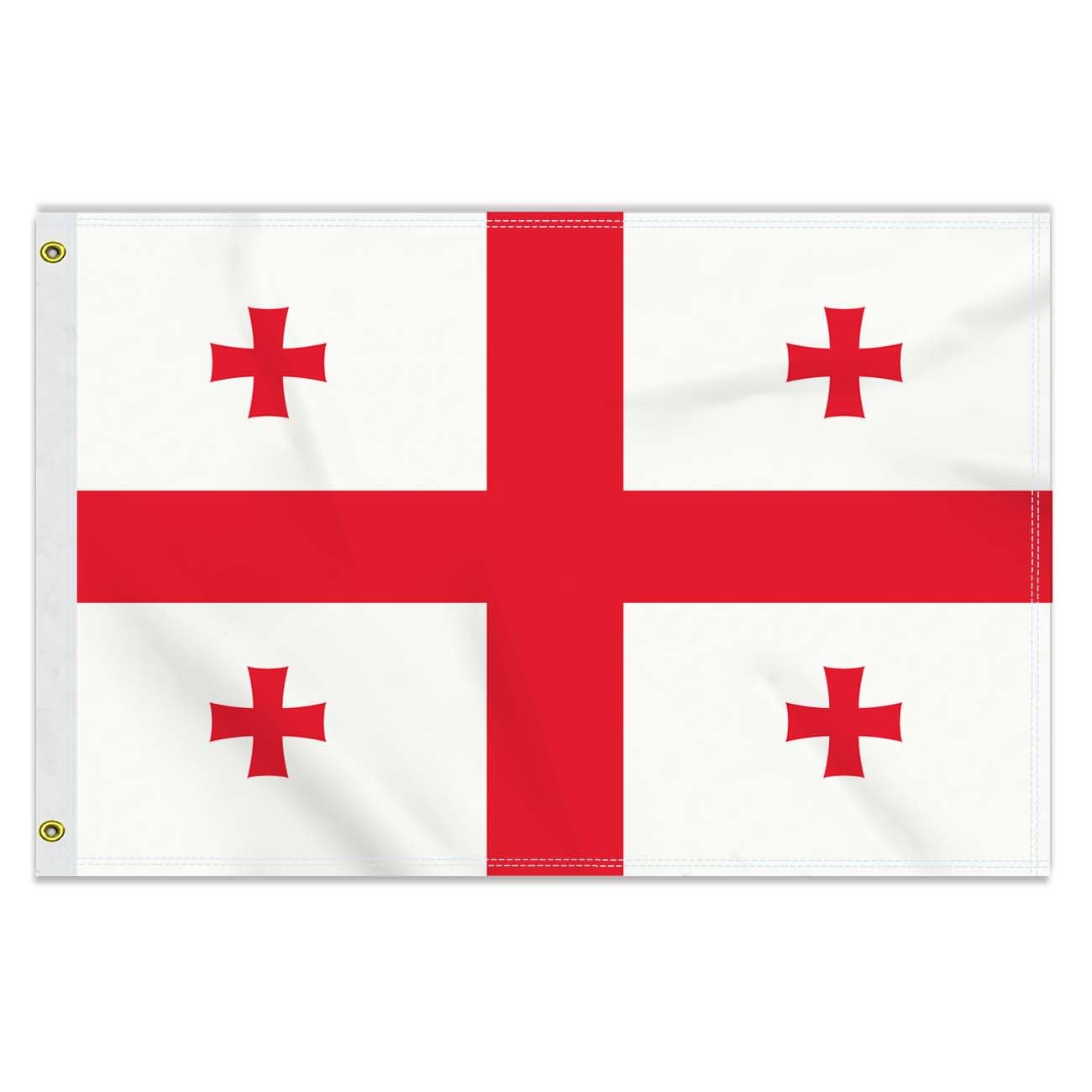2×3 FT Georgia Flag, Medium 60×90 CM 150D Georgian Outdoor Banner,Decor Garden With Brass Gromment