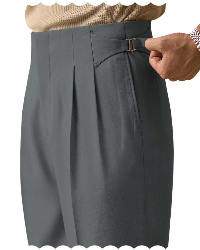 Men's Pants Vintage Dress Pant Trousers Regular Fit Suit Pants for Men Business Flat Front Comfort Pants