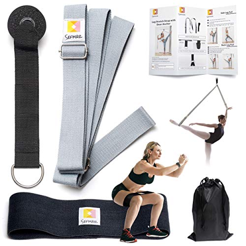spare SEFMAR Leg Adjustable Stretch Strap with Door Anchor for Flexibility, Stunt, Yoga and Train Resistance Band to Improve Leg Stretching - Great for Ballet, Cheer, Dance, Gymnastics