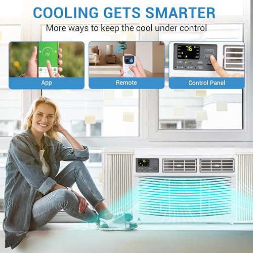 Image of Window Air Conditioner 8,000 BTU, Smart Window AC Unit with WiFi & App Control, 24-Hour Timer, Energy-Saving ECO & Sleep Mode, Quiet Cooling for Rooms up to 350 Sq.Ft.