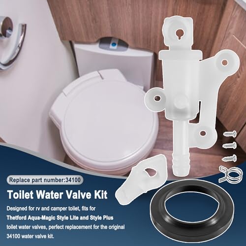 Image of Replacement for Thetford 34100 Style Lite & Style Plus Water Valve Kit, Fits for Aqua-Magic RV /Camper Toilet Models