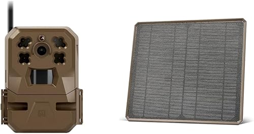 Moultrie Mobile Edge - Cámara de rastreo celular con panel solar + paquete de energía 10 W Conexión automática - Cobertura nacional Audio de
