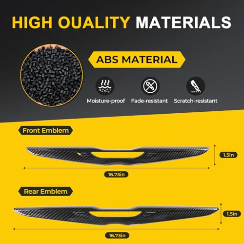 Image of Carbon Fiber Emblem Cover Trim Compatible with 300 2015-2023, Front Grille & Rear Badge Accessories