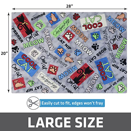 Image of Drymate Cat Litter Box Mat, Litter Trapping Mat, Waterproof, Urine-Proof, Absorbent, Machine Washable, Soft on Paws, Contains Mess, Protects Floors, Kitten Supplies, Multicolor, 20x28