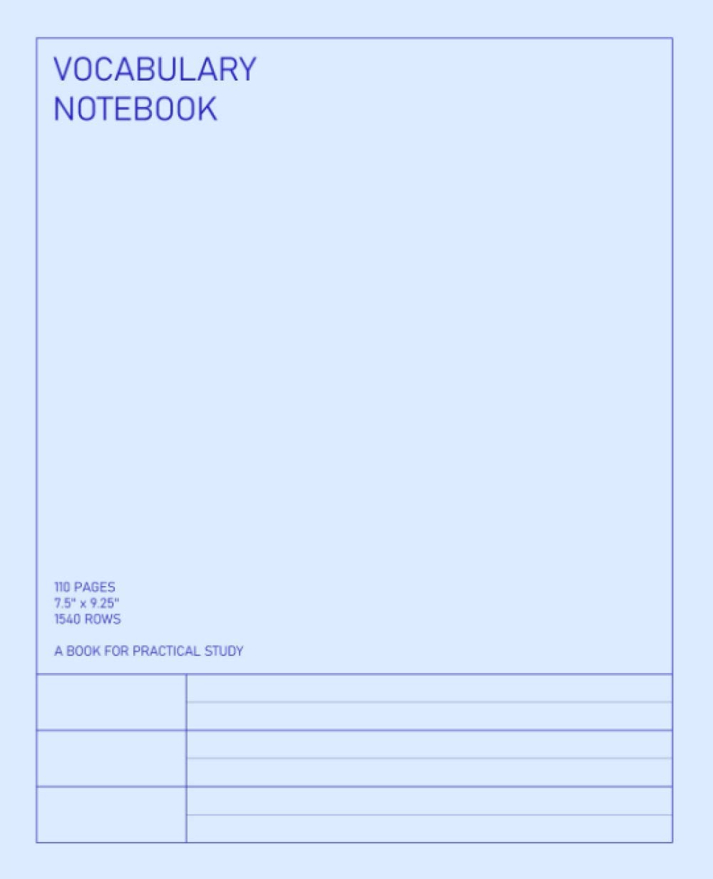 Vocabulary Notebook: Language learning word journal