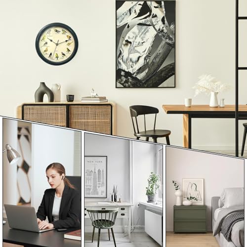 Reloj de pared de pájaros para dar un toque natural al salón 5