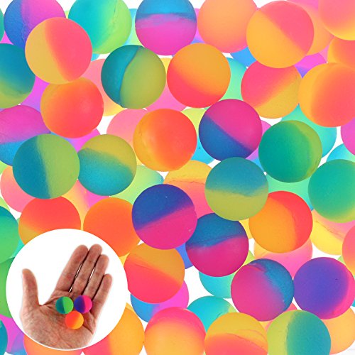 Preisvergleich Produktbild 6x Flummi Gummiball Dopsball Neon Bunt Frosted 25mm Mitgebsel