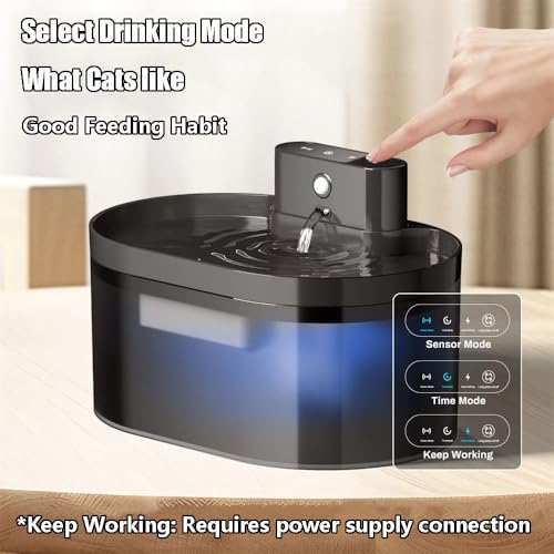 Fuente de Agua para Gato 2.2 L inalámbrica y automática miniatura 2