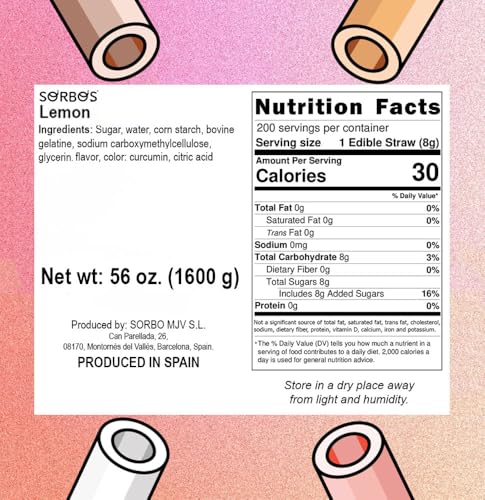 Sorbitos comestibles sabor limón 7.4 in 200 unidades miniatura 3