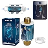 ORBON Magnetic Water Filter for Geyser Inlet – Hard Water Filter & Magnetic Descaler for Water Heater | Anti-Scale Magnet Conditioner | Geyser Inlet Pipe Filter | 1/2" MNPT to FNPT | 1 Unit