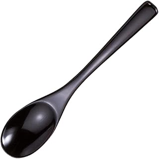 Yamashita Craft 15059670 Spoon, Natural Wood, 4.5 inches (11.5 cm), Genuine Lacquer Dessert Spoon, Small, Black