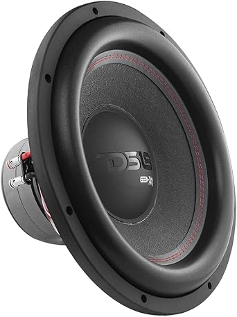 DS18 GEN-XX15.4DHE 12" High Excursion Car Subwoofer 1200 Watts Max Dual Voice Coil 4+4 Ohms 1 Speaker, Black