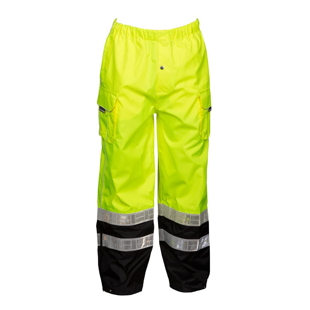 Kishigo RWP106 Brilliant Series High-Viz Rainwear Pant, Fits Small and Medium, Lime