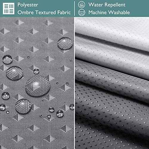 Lagute Cozyhook Ombre Textured Hook Free Shower Curtain For Bathroom, Water Repellent, Weighted Hem, Machine Washable (Grey Gradient, 72Wx72L) #TOP2