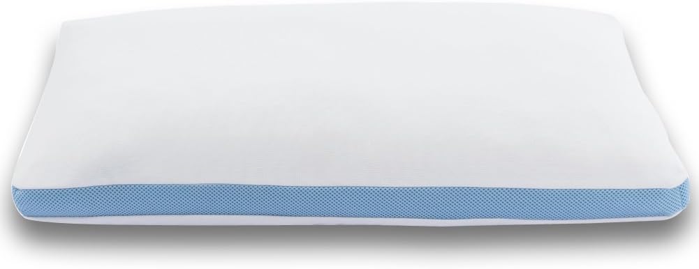 Cotton Memory Foam Pillow with Removable, Washable and Breathable Hypoallergenic Pillow Cover - Shredded Memory Foam Pillow for Side or Back Sleepers - Queen
