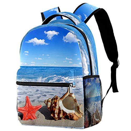 Sac à dos voyage plage été conques et étoiles de mer filles garçons