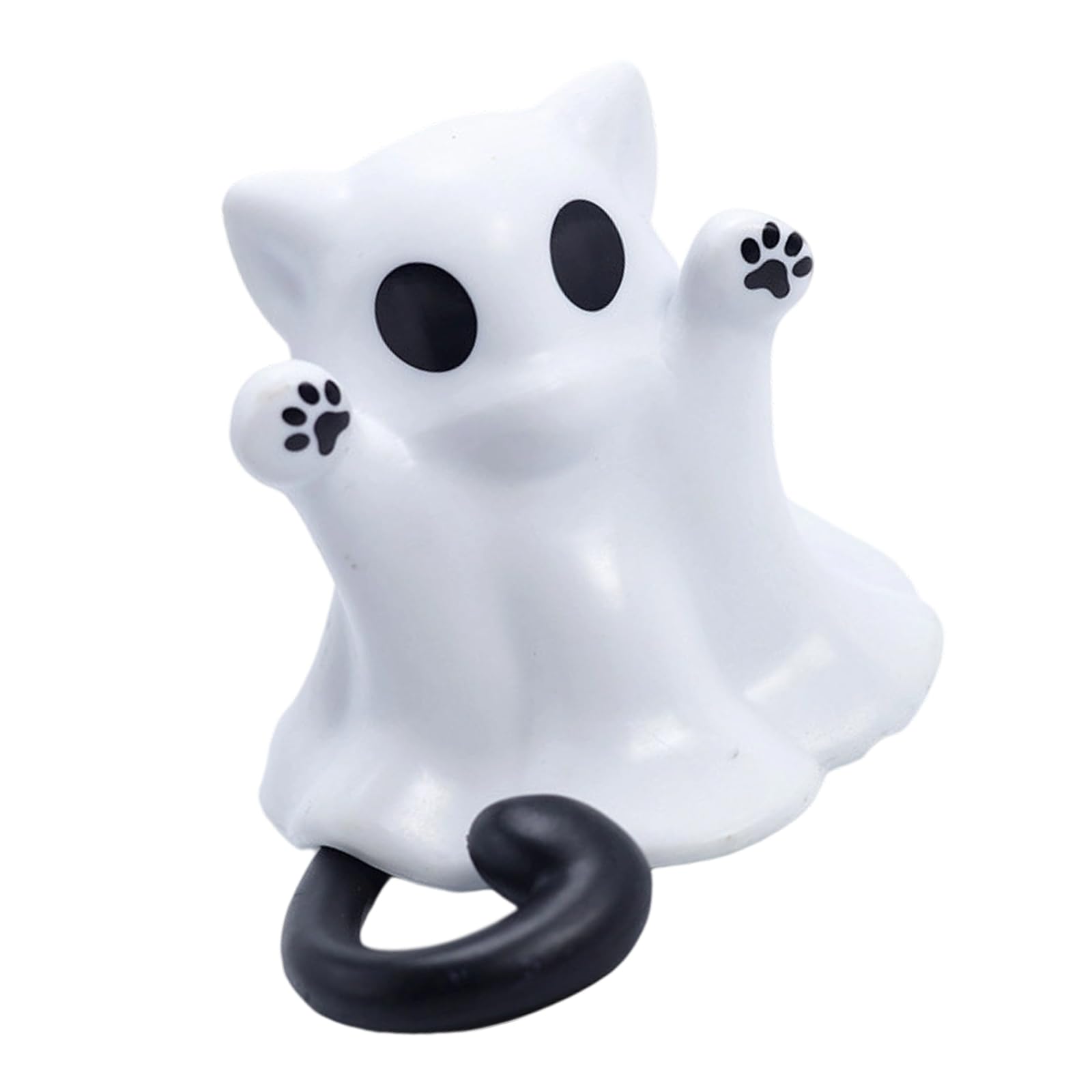 Jazuaiao Ghostly Kitten Toy Tabletop Ornament Waterproof PVC Ghostly Figurine for Indoor and Outdoor Halloween Holiday Decoration Waterproof Halloween Home Decoration