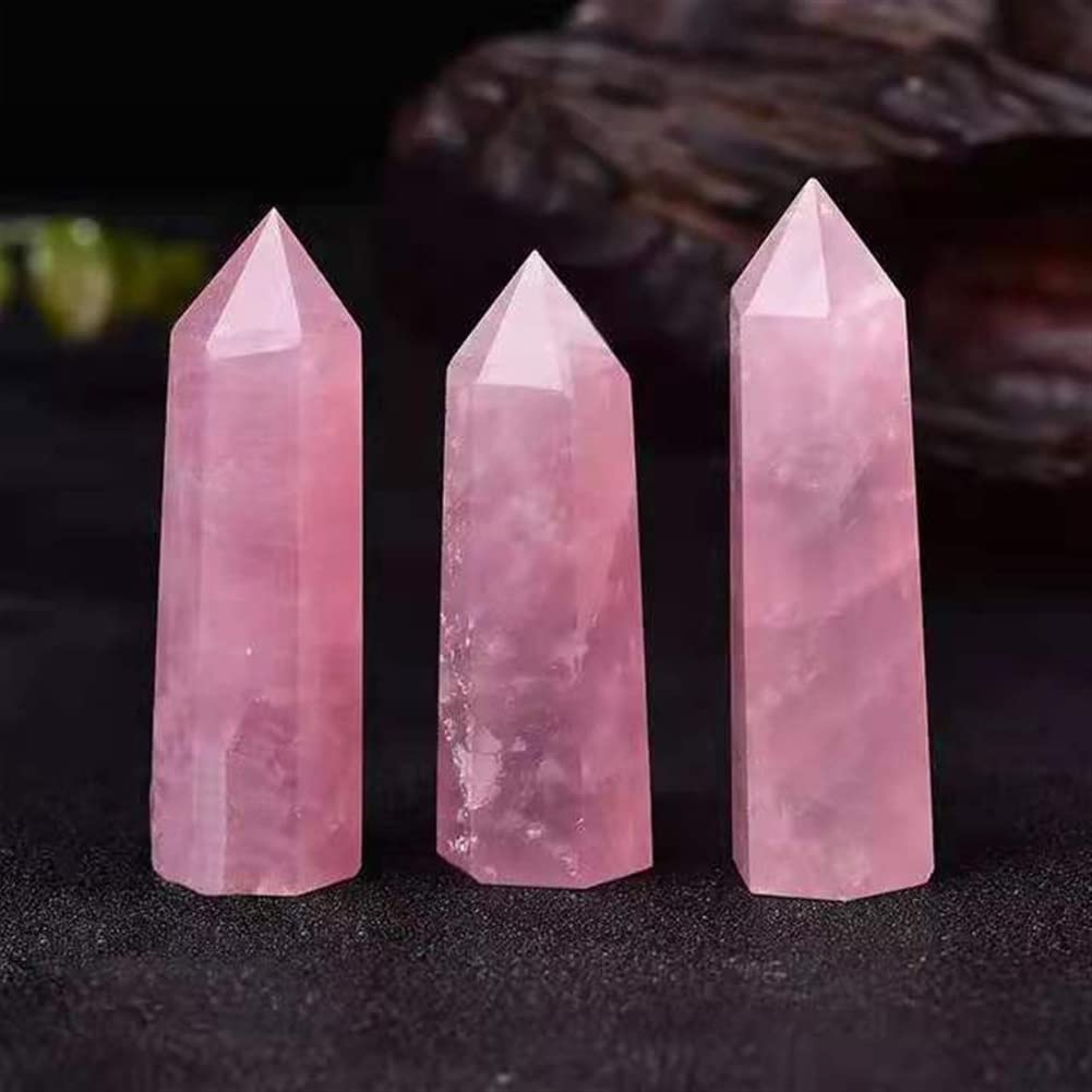 1pc 70mm-80mm Naturale Folk Artigianato Guarigione Torre di Cristallo Quarzo Rosa Punto Pietre Bella Pietra di Cristallo Naturale Decorazioni per la casa