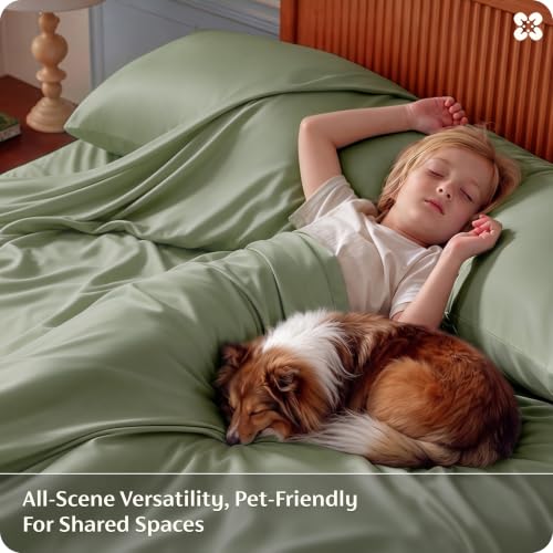 Image of Bedsure PureWoven 100% Rayon Derived from Bamboo, Queen Sheets, 4 Pieces