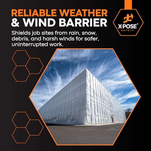Image of Xpose Safety 6 Mil White String Reinforced Poly Sheeting - Bulk Full Pallet 35 Packs - 20' x 100' Fire Retardant Roll - UV Resistant, Waterproof - Perfect for Construction, Painting, Cleanup