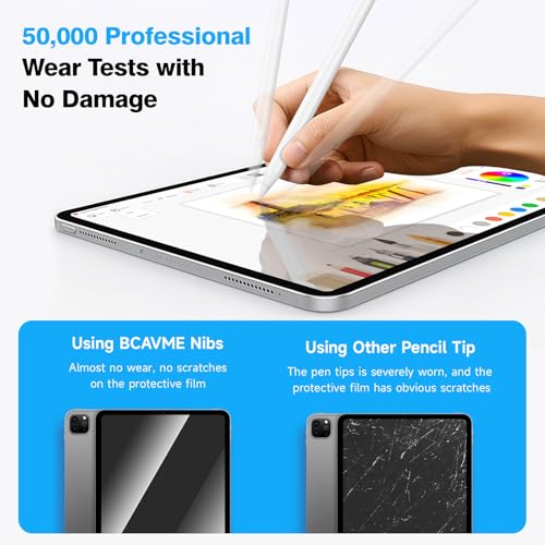 Image of 2026 Upgraded 6 Pack Apple Pencil Tips Replacement Accessories for Apple Pencil Pro /1st Gen /2nd Gen /USB-C, Apple Pen Writing Tips, Metal Drawing Tips (White)