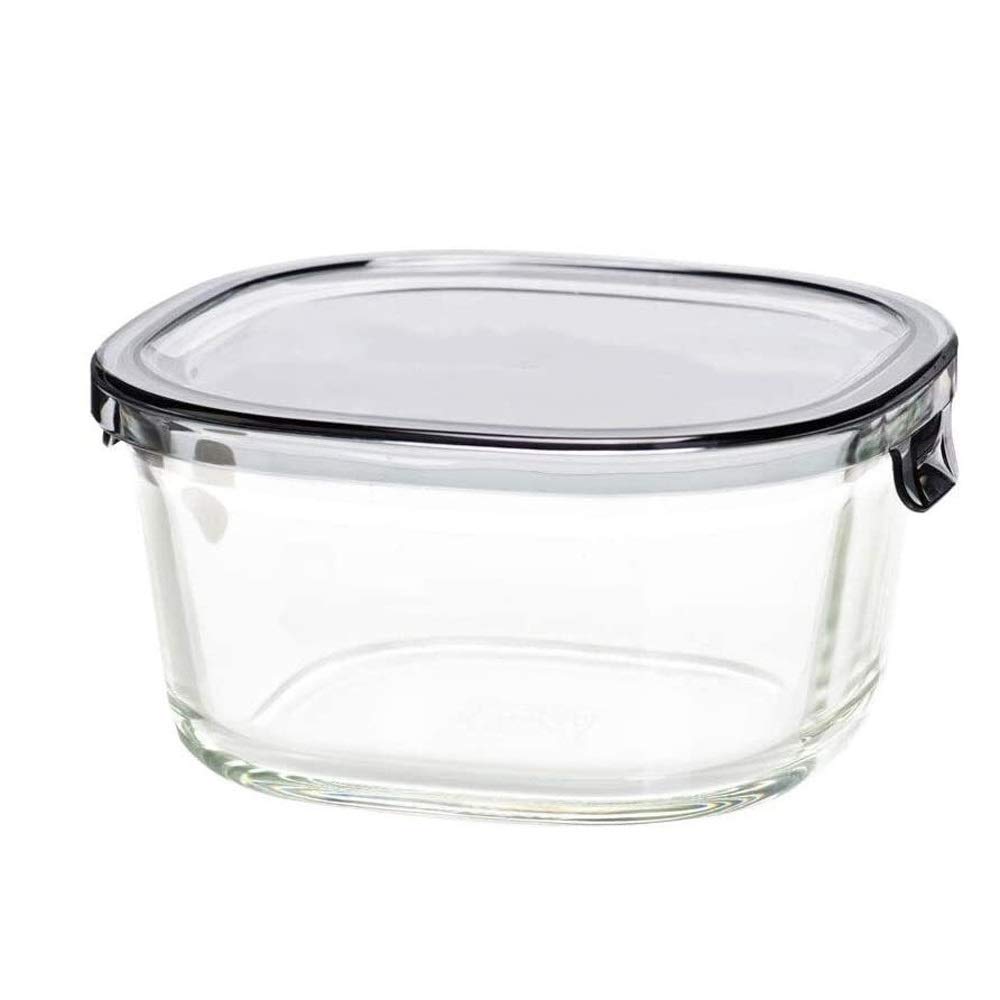 Brotdose, Bento-Boxen, Glas-Lunchbox; hitzebeständige Mikrowellenbox mit Li