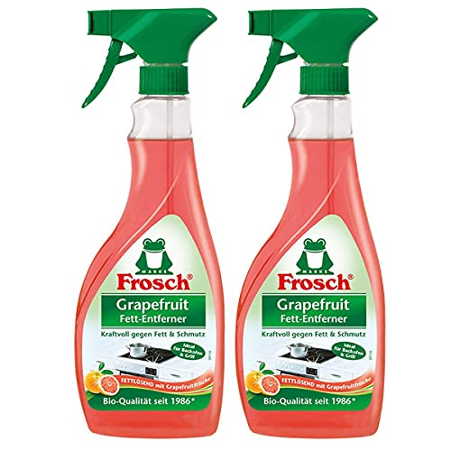 Frosch Grapefruit Fett-Entferner, gegen Fett & Eingebranntes, Fettlöser, Sprühflasche, für Küche, Grill und Ofen, 2er Pack (2 x 500 ml)