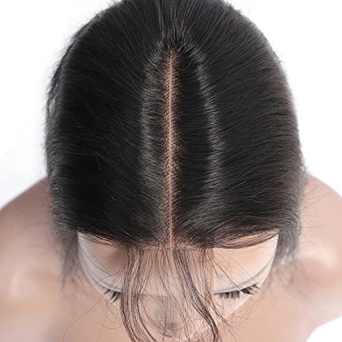 2x6 Closure Human Hair Straight Hair Lace Closure Only Transparen Lace Brazilian Hair Closure 100% Unprocessed Virgin Hair Pre plucked Free Part Closure With Baby Hair 10 Inch - Image 3