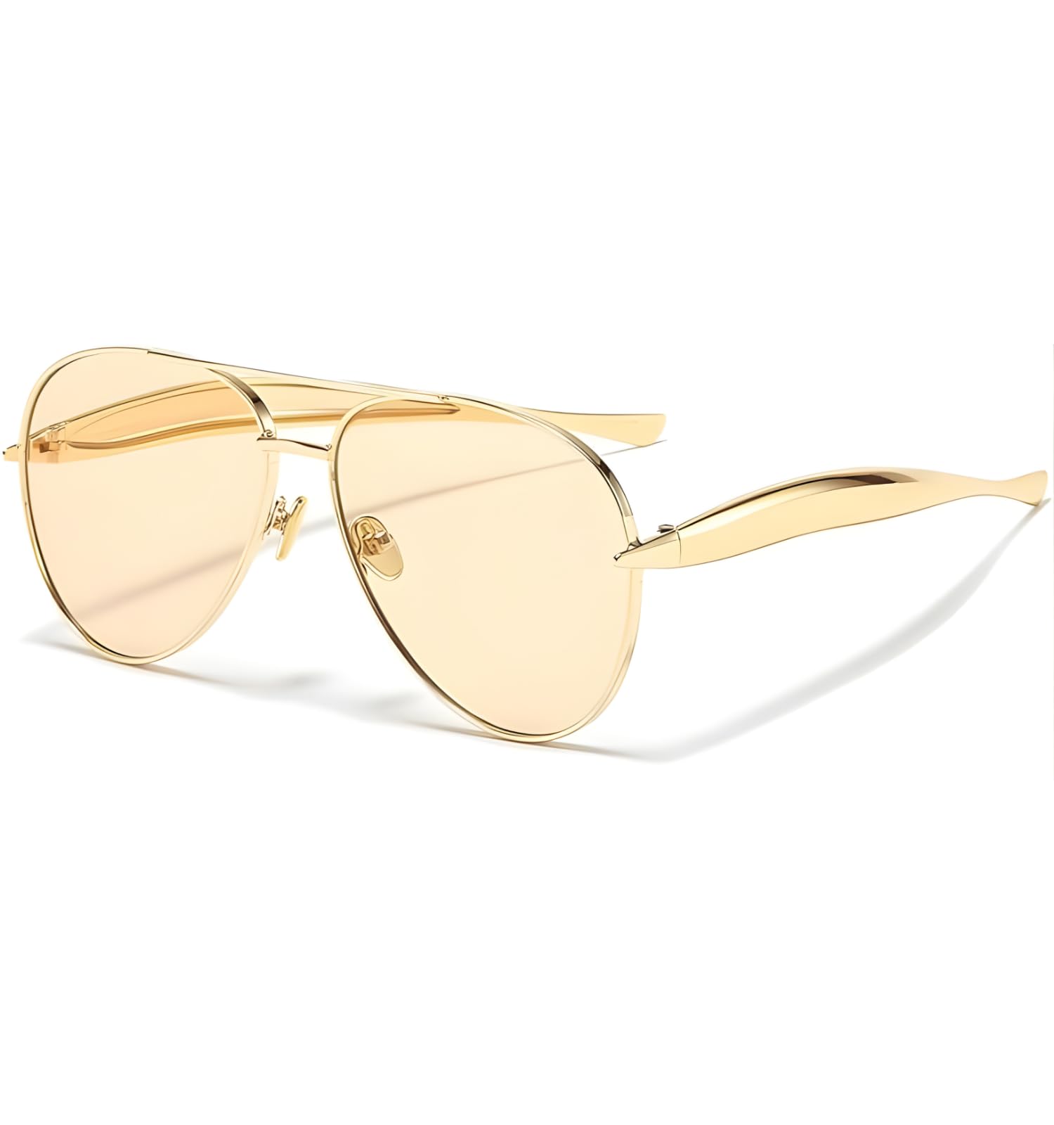 Trending Aviator UV400 Unisex Sunglasses with Designer Metal Frame - Stylish Retro Sun Glasses for Man & Woman - Party Driving Fashion Branded Trendy UV Protected Classy Goggles-image-46