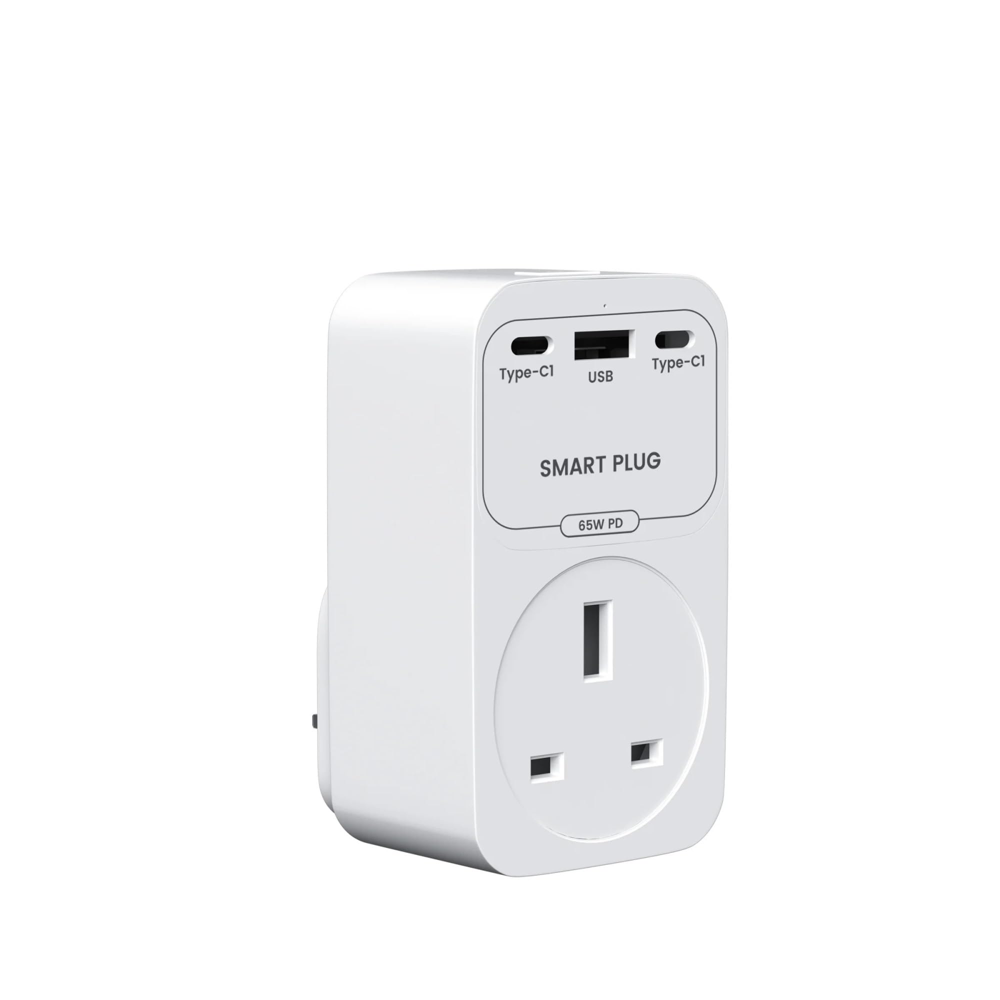 Carregador rápido Tuya Smart Plug WiFi 65W GaN com portas de carregamento tipo C USB A |