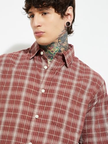 Image of Max URB N Men Half Sleeves Checked Slim Fit Cotton Shirt