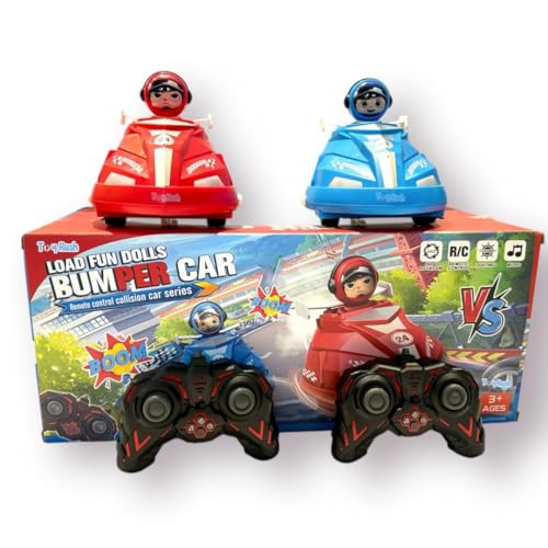 Image of Ascetic 2 Pack Remote Control Bumper Car Toys Set forToddlers&Kids, Mini RC Ejection Battle Race Cars with LED Lights, Music & Spray, Ideal Christmas Birthday Gift for Age 3+ Kids Unisex(3)
