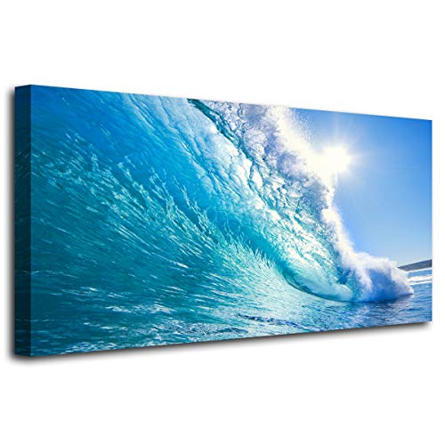 Canvas Prints Wall Art Blue Ocean Wave Surfing Sea Picture Paintings on Canvas Modern Canvas Art For Home Room Office Wall Decorations