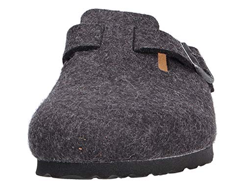 Image of Birkenstock Boston 0160371 Wool Unisex Sandals - Anthracite - 42