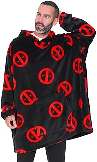 Marvel Deadpool Mens Hoodie, Oversized Fleece Blanket Hoodie Black