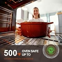 Overmont Enameled Cast Iron Dutch Oven - 5.5QT Pot with Lid Cookbook — image 4