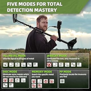 Metal Detector per adulti professionale, Pinpoint impermeabile, rilevamento oro e argento ad alta precisione, uso subacqueo e spiaggia, bobina IP68 da 10", LCD più grande, nuovo chip DSP avanzato